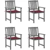 Image de vidaXL Chaises avec coussins - Acacia gris