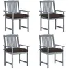 Image de vidaXL Chaises Jardin Gris Acacia