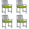 Image de vidaXL Chaises de jardin et coussins - Gris