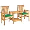 Image de VIDAXL Chaises de jardin avec table à thé et coussins Acacia