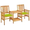 Image de vidaXL Chaises jardin avec table à thé - Acacia solide