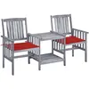 Image de VIDAXL Chaises de jardin avec table à thé et coussins - Acacia solide