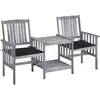 Image de vidaXL Chaises de jardin avec table à thé