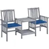 Image de vidaXL Chaises de jardin avec table à thé acacia