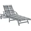 Image de vidaXL Chaise longue avec coussin - Gris acacia