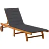 Image de VIDAXL Chaise longue avec coussin Acacia