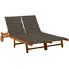 Image de vidaXL Chaise Longue Acacia 2 Places - Taupe