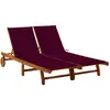 Image de vidaXL Chaise longue jardin bois Rouge bordeaux