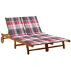 Image de vidaXL Chaise longue de jardin 2 places - Acacia solide