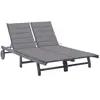 Image de vidaXL Chaise longue double - Gris