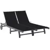 Image de vidaXL Chaise Longue de Jardin 2 Places - Gris Acacia