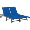 Image de vidaXL Chaise longue de jardin 2 places - Gris