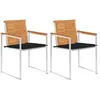 Image de vidaXL Chaises de jardin avec coussins lot de 2 Acacia solide et acier