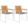 Image de vidaXL Chaises de jardin avec coussins lot de 2 Acacia solide et acier