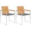 Image de vidaXL Chaises de jardin avec coussins - Teck solide