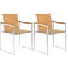 Image de Chaises de jardin vidaXL Bois teck et acier inoxydable x2
