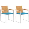 Image de vidaXL Chaises de Jardin Teck et Acier