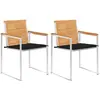 Image de vidaXL Chaises de jardin avec coussins - Teck solide et acier