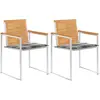 Image de vidaXL Chaises de jardin avec coussins - Teck solide et acier