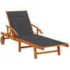 Image de vidaXL Chaise longue avec coussin - Anthracite