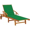 Image de vidaXL Chaise longue jardin avec coussin Bois d'acacia