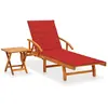Image de vidaXL Chaise longue de jardin avec table - Acacia