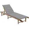Image de vidaXL Chaise Longue Bambou avec Coussin Gris