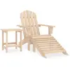 Image de vidaXL Chaise de jardin avec repose-pied - Bois de sapin