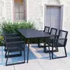 Image de vidaXL Ensemble à manger d'extérieur 7 pcs - Noir
