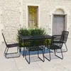 Image de vidaXL Ensemble à manger d'extérieur 7 pcs - Noir
