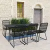 Image de vidaXL Ensemble à manger d'extérieur 7 pcs - Résine tressée/Verre