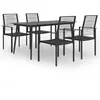 Image de vidaXL Ensemble à manger de jardin 5 pcs - Noir