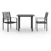 Image de vidaXL Ensemble à manger de jardin 3 pcs - Noir