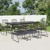 Image de vidaXL Ensemble à manger de jardin 7 pcs - Noir