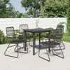 Image de vidaXL Ensemble à manger de jardin 5 pcs - Noir Rotin PVC