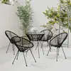 Image de vidaXL Ensemble à dîner d'extérieur 5 pcs - Rotin PVC Noir