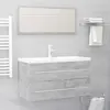 Image de vidaXL Ensemble de meubles de salle de bain 2 pcs Gris béton Aggloméré