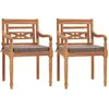 Image de vidaXL Chaises Batavia - Teck et Gris Foncé