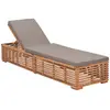 Image de vidaXL Chaise longue Teck - Gris foncé