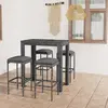 Image de vidaXL Ensemble de bar de jardin 5 pcs et coussins Résine tressée Gris