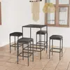 Image de Ensemble de bar de jardin vidaXL Résine tressée Gris