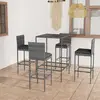 Image de vidaXL Ensemble de bar avec coussins - Gris