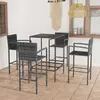 Image de vidaXL Ensemble de bar de jardin 5 pcs - Résine tressée gris