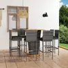 Image de vidaXL Ensemble de bar de jardin avec coussins - Gris