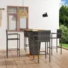 Image de vidaXL Ensemble de bar de jardin 5 pcs - Résine tressée, Gris