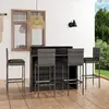 Image de vidaXL Ensemble de bar de jardin avec coussins 5 pcs - Gris