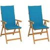 Image de vidaXL Chaises de jardin 2 pièces teck