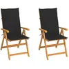 Image de vidaXL Chaises de jardin - Lot de 2 - Bois de teck massif