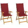 Image de vidaXL Chaises de jardin lot de 2 et coussins
