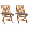 Image de vidaXL Chaises de jardin lot de 2 coussins gris